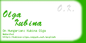 olga kubina business card